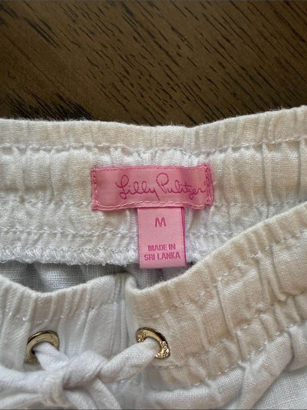 Lilly Pulitzer White Drawstring Linen Shorts - Picture 2 of 5